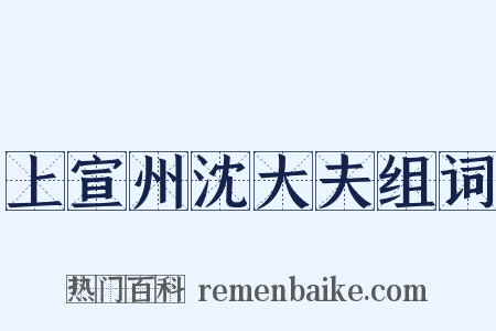 上宣州沈大夫组词是什么意思的图片
